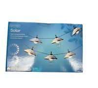 Solar Metal Lantern String Lights 6 LED Warm White Garden Lights