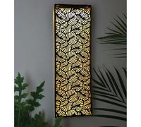 Solar Metal Wall Art Light Solar-Powered Leaf Cut-Out Panel for Garden Wall Light Garden Panels with Warm White LEDs Rechargeable Battery Automatic Dusk Activation No Wiring Required