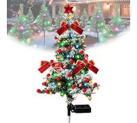 Solar Mini Christmas Trees, Solar Christmas Tree Light, Mini Solars Xmas Tree Yard Stake with Lights, Outdoor ChristmasDecorations, Waterproof Garden Stake Lights for Garden Yard Lawn (C)