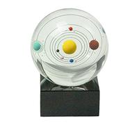 Solar Model Crystal 80mm 3.15" Engraved Hologram With Light Up Base Planet Model Science Astronomy Solar Eight Planets