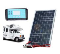 Solar Module Set, 100 W Solar Module Charge Controller Set - Inverter System Battery for Cabin Boat Trailer Caravan Off Grid Applications, Outdoor Power Supply