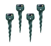Solar Mole Repellent 4/8 Pack, Ultrasonic Pest Repeller Stakes for Yard, Mole Snake Rabbit Gopher Vole Chipmunk Skunk Deer Groundhog Deterrent, IP65 Outdoor Animal Repellent(4pack)