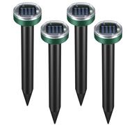 Solar Mole Repellent Ultrasonic 4pcs, Waterproof Sonic Mole Deterrent Devices, Vole Mole Animals Repeller for Outdoor Lawn Garden Yards, Get Rid of