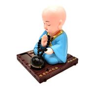 Solar Monk Figurine - Solar Desk Ornament, Car Dashboard Decoration, Solar Head Shaking Buddha Monk Figurine, Monk Little Monk Shapes Sun Head Toy Driven Wobble Toy Hobby