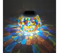 Solar Mosaic Glass Ball Garden Lights,KINGCOO Waterproof Color Changing Mood Night Lights Solar Outdoor Table Lamp for Bedroom Party Garden Patio Yard Decoration Lighting (Multicolor)