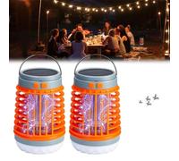 Solar Mosquito Killer Lamp, Portable 3-in-1 Mosquito Killer, Usb/solar Dual Charging, Ipx7 Waterproof Outdoor Light, Dimmable Cordless Mosquito Killer (2pcs-orange)