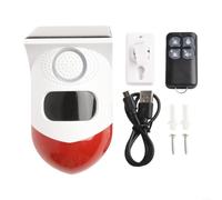 Solar Motion Sensor Alarm Outdoor 120dB Siren Compatible for tuya for Smart Life WiFi Wireless Security System for Garden Farm Shed Garage Weatherproof PIR Detector with Remote