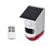 Solar Motion Sensor Alarm Outdoor, 120dB Wireless PIR Security Light with Remote, IP67 Waterproof Infrared Detector for Home Farm Garden, 4 Modes Sound and