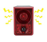Solar Motion Sensor Alarm, Waterproof Security Strobe Light Alarm with 120° Motion Sensor Remote Controller, 3 Modes 3 Volumes Level, for Home Villa Farm Barn