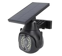 Solar Motion Sensor Light Dummy Decoy Fake Security Camera with 3 Lighting Modes Waterproof Solar Flood Security Emergency Spotlights for Garden Yard Street