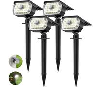 Solar Motion Sensor Lights - 43LED Outdoor Solar Spotlights, 650LM, Cold White 650K IP65 Waterproof Wireless, 4 Pack