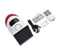 Solar Motion Sensor Security Alarm with Remote Control, 120dB Outdoor Waterproof PIR Infrared Sound Light Alarm, IP67 Solar Powered