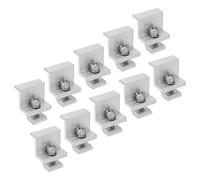 Solar Mount Z Bracket, 10PCS Solar Mount Z Bracket Mount Z Bracket Aluminum Alloy Pressing Block PV Panel Rail End Grounding Clamps (30mm)
