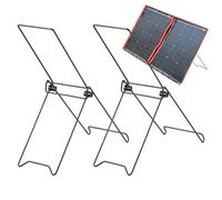 Solar Mounting System, Pack of 2 Portable Solar Panel Floor Stand, Lightweight Metal Frame, Practical Garden Accessories, Foldable Windproof Accessories for Travel, Camping, Roof