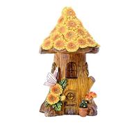 Solar Mushroom Flower House Mushroom Cottage Lighting Figurines Waterproof Outdoor Figurine LED Lights Solar Powered Miniature Yard Art Accessory for Porch Patio Lawn Decoration