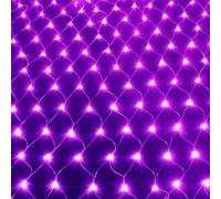 Solar Net String Lights, EONYUANGUO 3m*2m 200LED Net Lights with 8 Modes Backyard Patio Net Light for Window Wall Sweetheart Table Background Camping Beach (Purple)