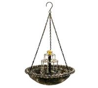 Solar Operated Cascading Water Fountain Birdbath Garden Hangable Bird Feeding Platform Attracts Hummingbirds Hanging Bird Bath Fountain