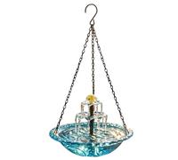 Solar Operated Cascading Water Fountain Birdbath Garden Hangable Bird Feeding Platform Attracts Hummingbirds Hanging Bird Bath Fountain