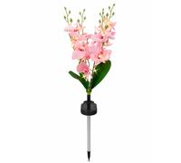 Solar Orchid Stake Light - 30 LED Warm White Garden Flower Light, Outdoor Decorative Solar Light for Pathway, Patio, Lawn & Flower Beds, Realistic Orchid Garden Lighting