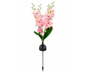 Solar Orchid Stake Light - 30 LED Warm White Garden Flower Light, Outdoor Decorative Solar Light for Pathway, Patio, Lawn & Flower Beds, Realistic Orchid Garden Lighting