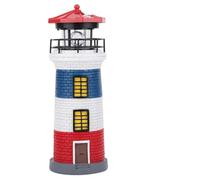 Solar Ornament, 28cm Tall Rotating LED Light Towers Statue with Rotating Beacon, Outdoor Garden Solar Powered Decor