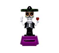 Solar Ornament - Halloween Theme Dashboard Decoration, Spooky Car Figure, Disturbing Inner Statue for Car, Fun Holiday Accessory | Skull dec