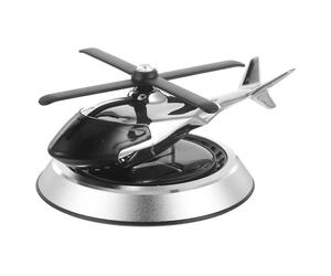 Solar Ornament Helicopter Aromatherapy Air Freshener Car for Decor | Silver Aluminium Zinc Alloy, Rotating by Sunlight, Personalised Fragrance Diffuser, Modern Sleek Style