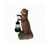 Solar Otter Lantern Garden Light Resin Statue