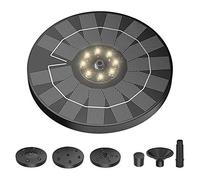 Solar Outdoor Fountains Pump,Solar Water Feature Complete With Led Lights,Solar Bird Bath Fountain With 6 Nozzles,Floating Solar Pond Pump For Garden,Pond,Pool,Water Cycling And Fish Tank(Warm White)