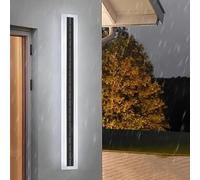 Solar Outdoor Garage Wall Light LED Long Strip Lamp Linear Waterproof IP65 Modern Outdide Indoor Sconce Acrylic Metal Parallel Front Door House Porch Patio Lights