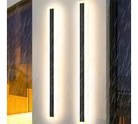 Solar Outdoor Garage Wall Light LED Long Strip Wall Lamp Linear Waterproof IP65 Modern Outdide Indoor Wall Sconce Acrylic Metal Parallel Front Door House Porch Patio Lights (White Light,80cm)