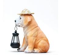 Solar Outdoor Garden Light Resin Ornament Lamp Automatic Dusk to Dawn Decorative Courtyard Landscape Lighting Yellow 16x10x19cm