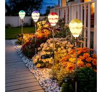 Solar Outdoor Lights Hot Air Balloon, 4 Pack Waterproof Solar Stake Lights for Pathway Garden Yard Path Lawn Decor