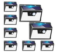 Solar Outdoor Lights Motion Sensor - 140 LED/8 Packs Solar Security Motion Lights Outdoor with 3 Lighting Modes Wireless Solar Powered Lights Waterproof for Outside Wall Garden Fence Backyard Deck