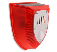 Solar Outdoor Motion Sensor Alarm, 129db Dog Barking & Gunshot Sound Motion Sensor Noise Maker with Warning Lamp for Home Villa Yard FarmSolar Outdoor Alarm