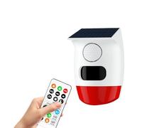 Solar Outdoor Motion Sensor Alarm, Waterproof Solar Strobe Siren Alarm 120dB Sound Security Siren Light for Driveway, Home, Farm, Barn, Villa, Yard