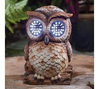 Solar Owl Statue Blinking LED Eyes Resin Wildlife Garden Ornament Outdoor | Solar Wildlife Owl Ornament, Blinking LED Eyes, Resin Garden Statue, Outdoor Animal Décor for Lawn, Patio, Borders and Garden