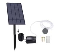 Solar Oxygenator Air Pump For Pond - 2.5W Aerator 1 Air Stone Oxygen Pump And Hose For Garden, Aquarium Fish Tank