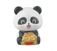 Solar Panda Figurine with Nodding Motion for Car and Indoor Plant Displays, Crafted from ABS to Enhance Ambiance and Symbolize Prosperity (A)