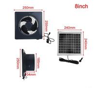 Solar Panel 12V Exhaust Fan with Check Valve, High Speed Ventilation Blower for Home, Energy Saving Solar Powered Air Extractor Fan for Wall or Sash for, Grey(8 INCH)