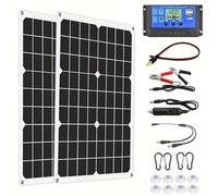 Solar Panel 2pcs 40 Watt Monocrystalline Generation Module Off Grid PV Power Charger for Motorhome RV Boat Shed Caravan Camping Travel