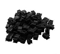 Solar Panel Cable Clamp, 100pcs Photovoltaic Wire Clip Fastener, Plastic UV Resistant Mounting Bracket for PV System Wiring Management, Black, 2.5x1.4cm