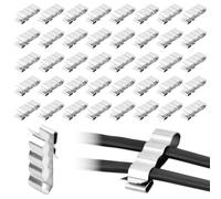 Solar Panel Cable Clips, Trailer Frame Wire Clips, 50 PCS Photovoltaic Cable Clamp Stainless Steel, Wire Clamps for Photovoltaic Cables, Solar Module Fixing, Boat, Trailer