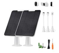 Solar Panel Charger Compatible with Essential Series, Pro 6/6 XL/5S/4/3, Go 2, Ultra Series & Wireless Floodlights, 6V 5W Solar Panel for Arlo Security Camera, P65 Weatherproof, 9.8ft Cable, 2 Pack