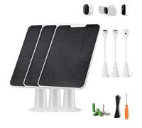 Solar Panel Charger Compatible with Essential Series, Pro 6/6 XL/5S/4/3, Go 2, Ultra Series & Wireless Floodlights, 6V 5W Solar Panel for Arlo Security Camera, P65 Weatherproof, 9.8ft Cable, 3 Pack