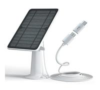 Solar Panel Charger Compatible with Eufycam 3/3C/2C/2C Pro/E40/E20/2/2 Pro/E/L20/L40/Solo/SoloCam Spotlight, 5W Solar Panel for Eufy Camera, Micro USB & USB-C Port, 9.8ft Cable, P65 Waterproof, 1 Pack