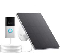 Solar Panel Charger Compatible with Ring Video Doorbell 1/Newest Generation(2020 Release-1080p), 10ft Waterproof Charging Cable, 360°Adjustable Mount,5W 5V, 7.5 * 6.4"