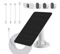 Solar Panel Charger for Arlo Cameras with 5 Charging Connectors | Built-in 4000mAh Battery. Compatible with Arlo Pro 6/6XL, 5S/4/3/2, Essential, Ultra, Go2, Wireless Floodlight Cameras