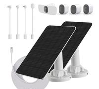 Solar Panel Charger for Arlo Cameras with 5 Charging Connectors | Built-in 4000mAh Battery. Compatible with Arlo Pro 6/6XL, 5S/4/3/2, Essential, Ultra, Go2, Wireless Floodlight Cameras