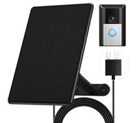 Solar Panel Charger for Ring Video Doorbell 3/3+/4, Battery Doorbell Plus/Pro, 2-Prong Port Only, Solar Charger 10ft Charging Cable, 6W Waterproof Solar Panel, 5.9-8.7in Adjustable/Retractable Mount